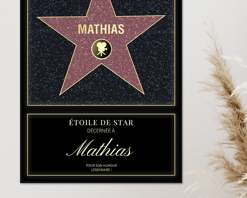 Affiche etoile de star personnalisée pour un Thomas