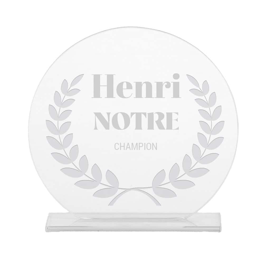 Trophée en verre personnalisé pour un Henri