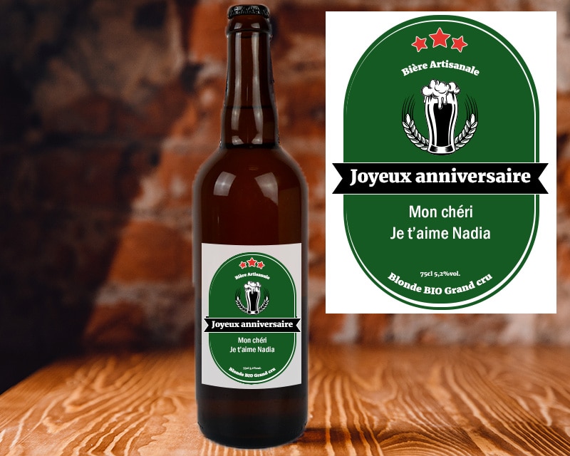 Bouteille de bière personnalisée message