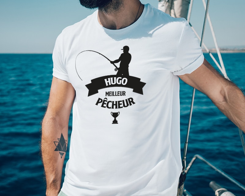 T shirt blanc homme Personnalisable Meilleur p cheur Cadeaux