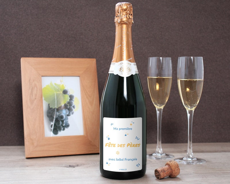 Bouteille de champagne personnalisée papa - Première Fête des Pères