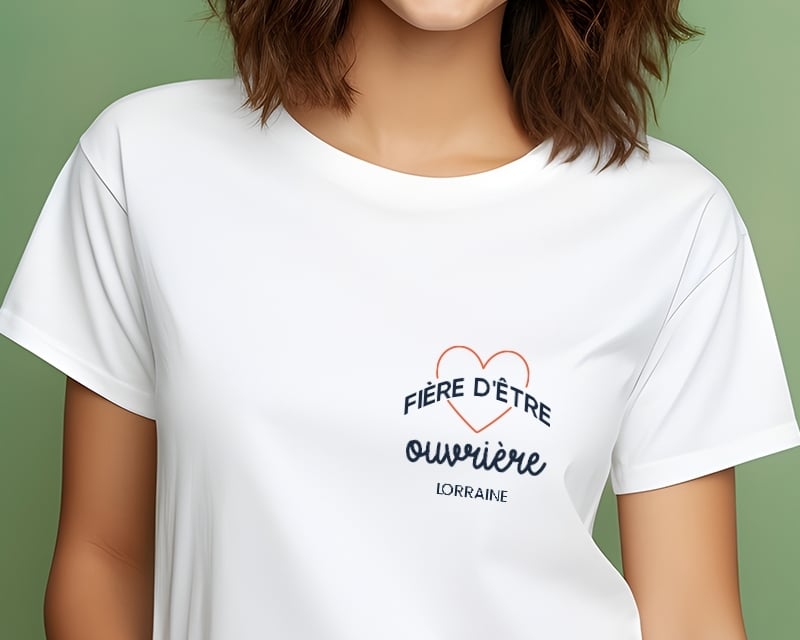 Tee shirt personnalisé femme - Fière d'être ouvrière