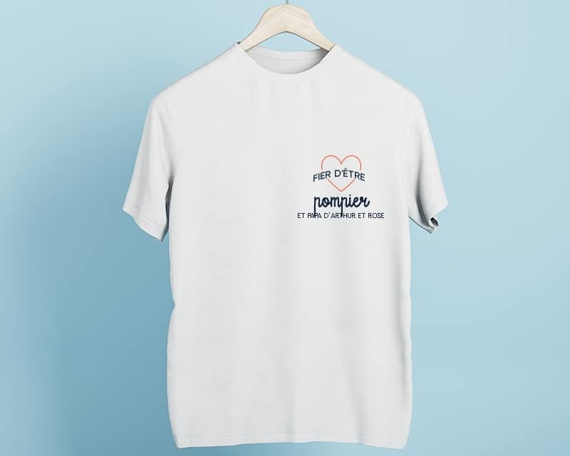 Tee shirt personnalisé homme - Fier d'être pompier