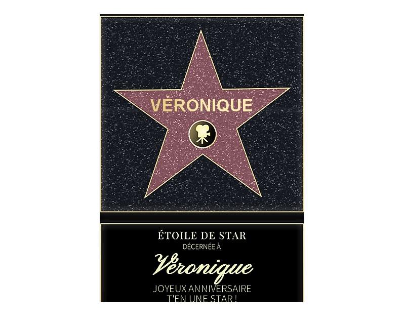 Affiche etoile de star personnalisée pour une Véronique