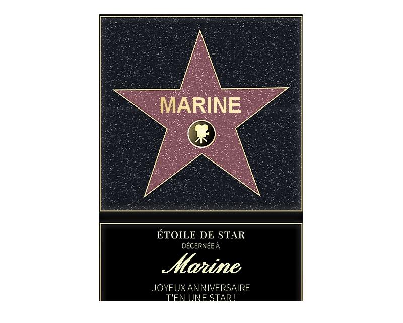 Affiche etoile de star personnalisée pour une Marine