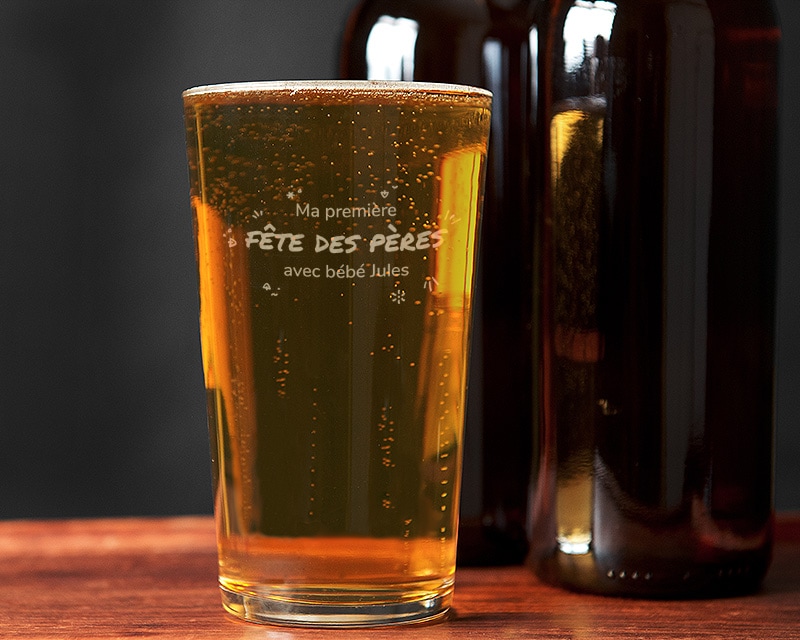 Verre à bière personnalisé pinte - Première Fête des Pères