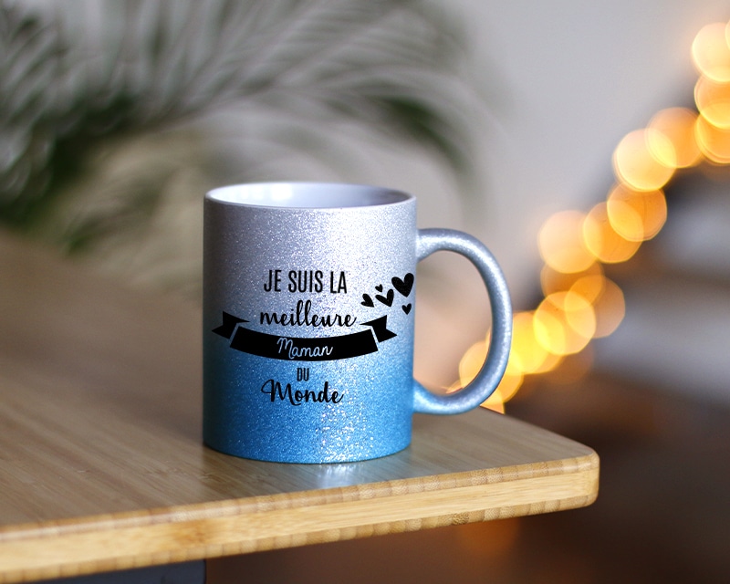 Mug personnalisé à paillettes - Meilleure du monde