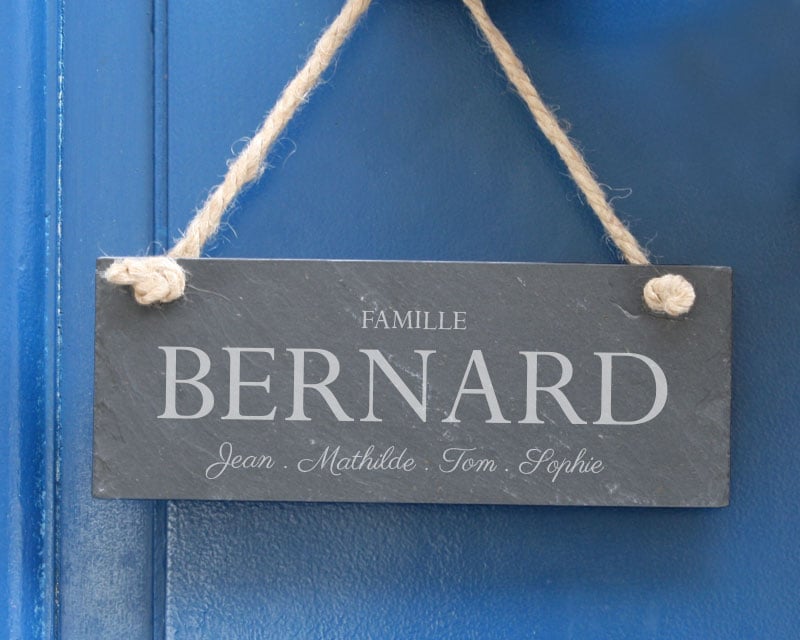 Plaque de porte en ardoise famille maman 30 ans