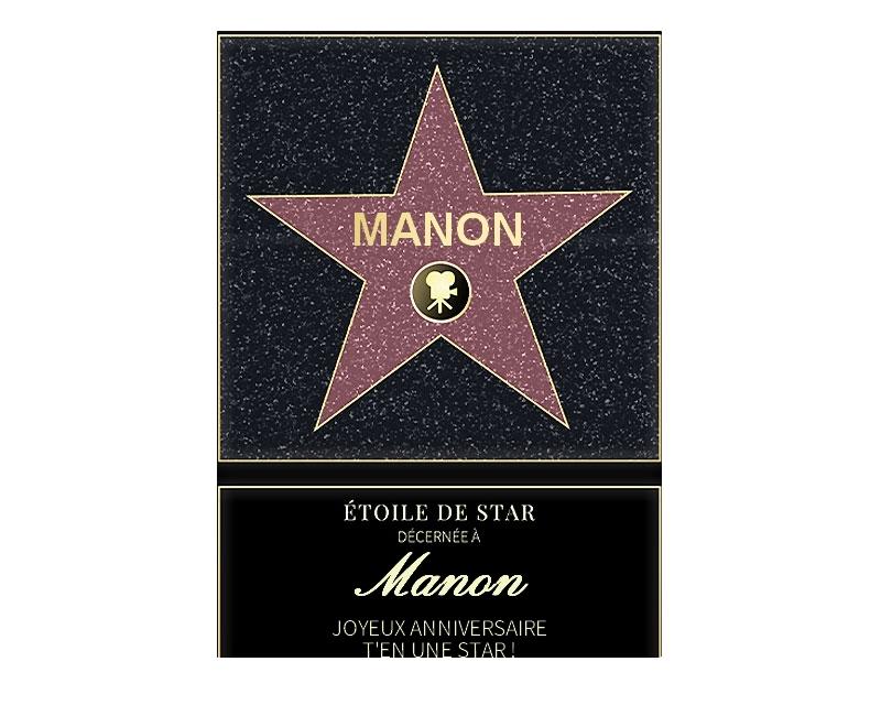 Affiche etoile de star personnalisée pour une Manon