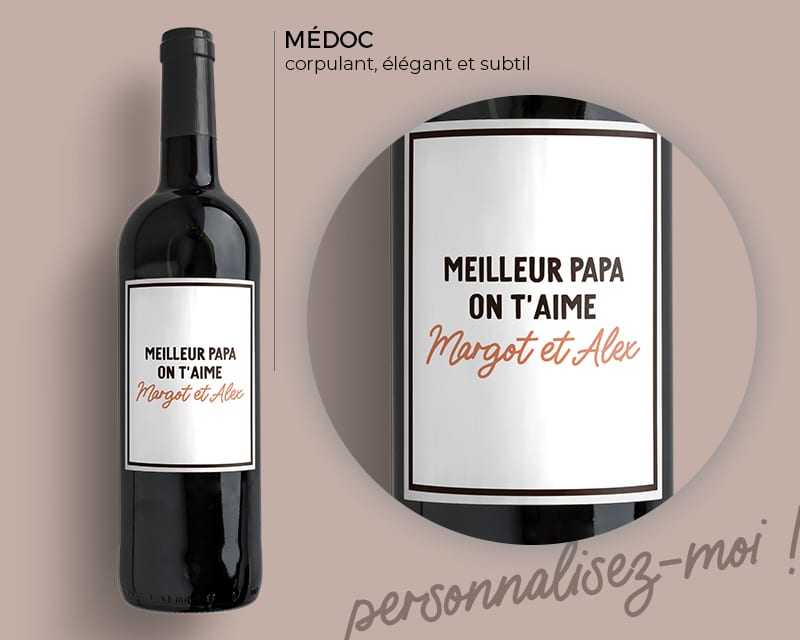 Bouteille de vin personnalisée - Message