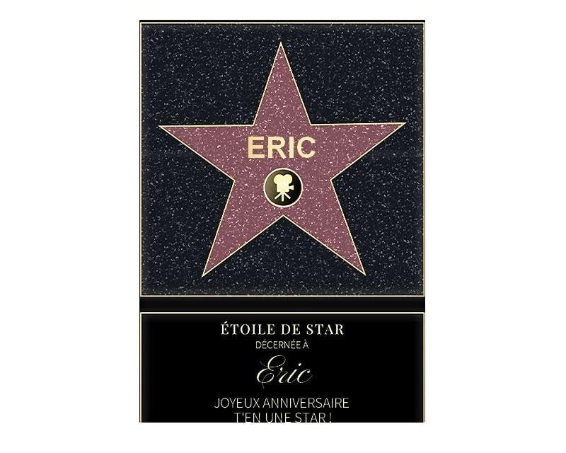 Affiche etoile de star personnalisée pour un Eric