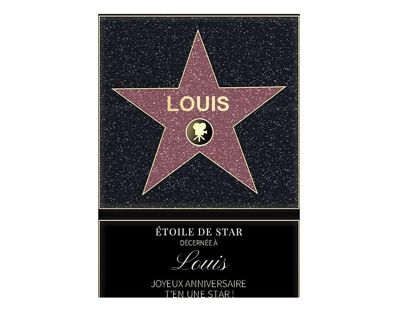 Affiche etoile de star personnalisée pour un Louis