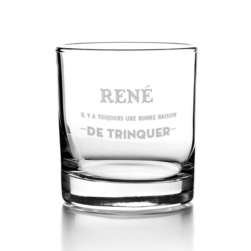 Verre à whisky personnalisé pour un René