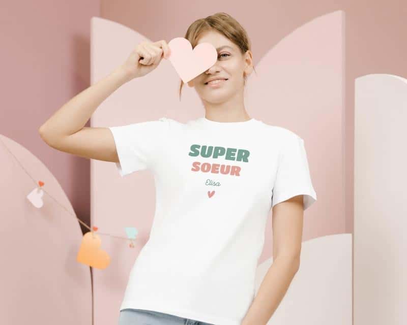 Tee shirt personnalisé femme - Super Sœur