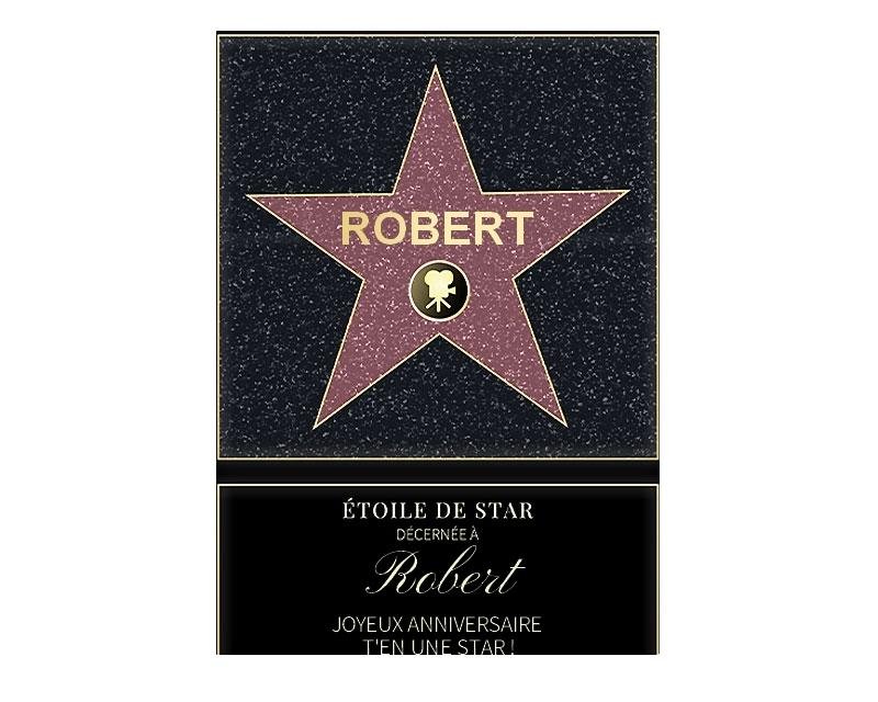 Affiche etoile de star personnalisée pour un Robert