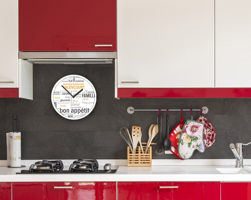 Horloge Petits mots pour la Cuisine