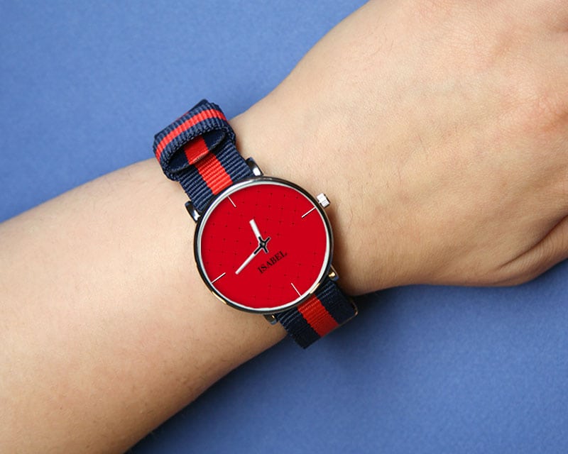 Montre duo Bleu rouge Message