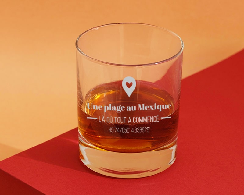 Verre à whisky personnalisé couple - Là où tout a commencé