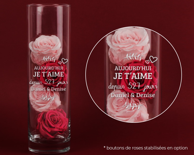 Vase personnalisé couple - Aujourd'hui je t'aime depuis