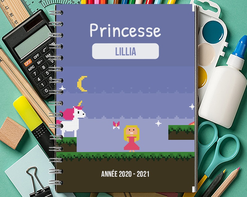 Cahier personnalisable - Jeux Vidéo Rétro - Version Fille