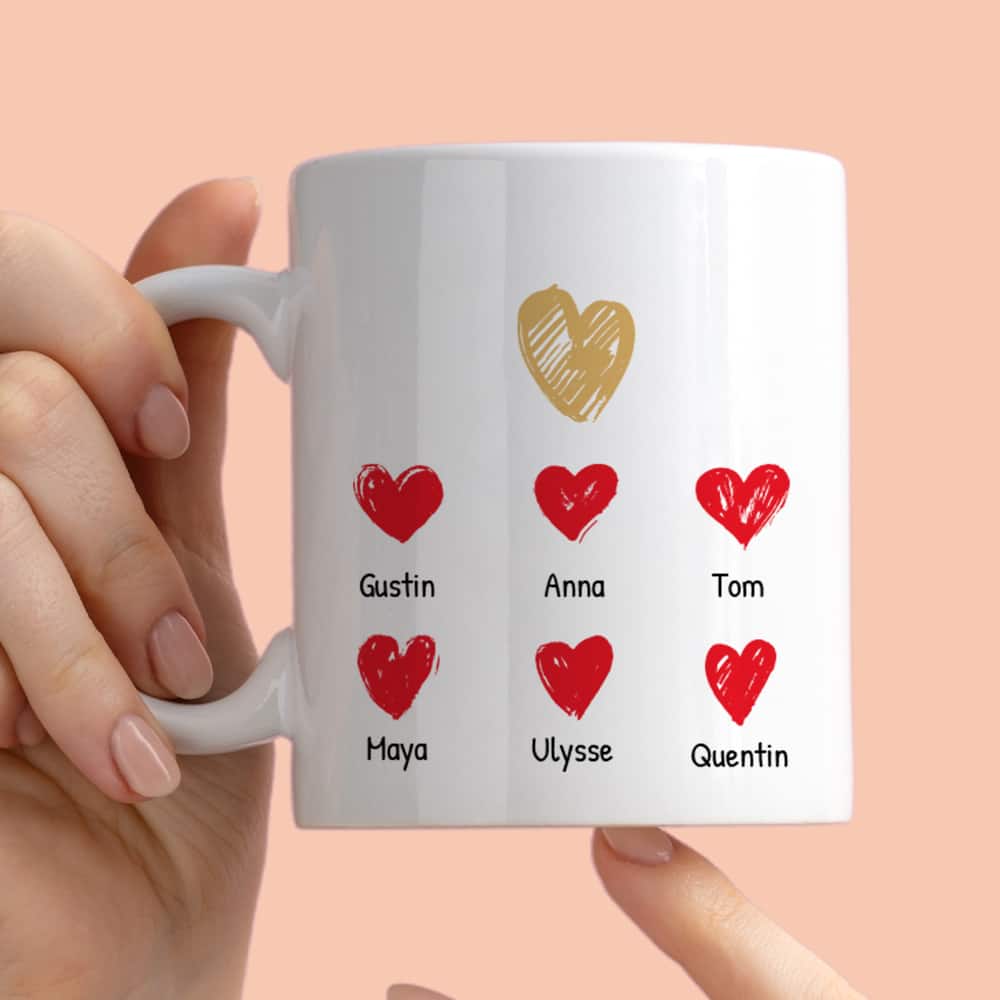 Mug personnalisé - Mamie et ses petits coeurs