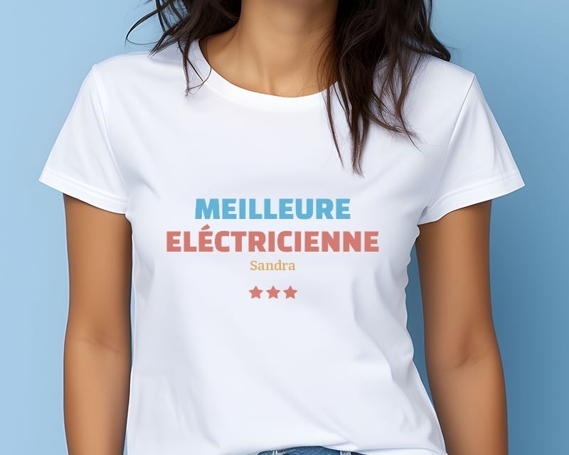 Tee shirt personnalisé femme - Meilleure Eléctricienne