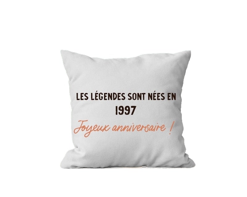 Coussin message générique femme née en 1997