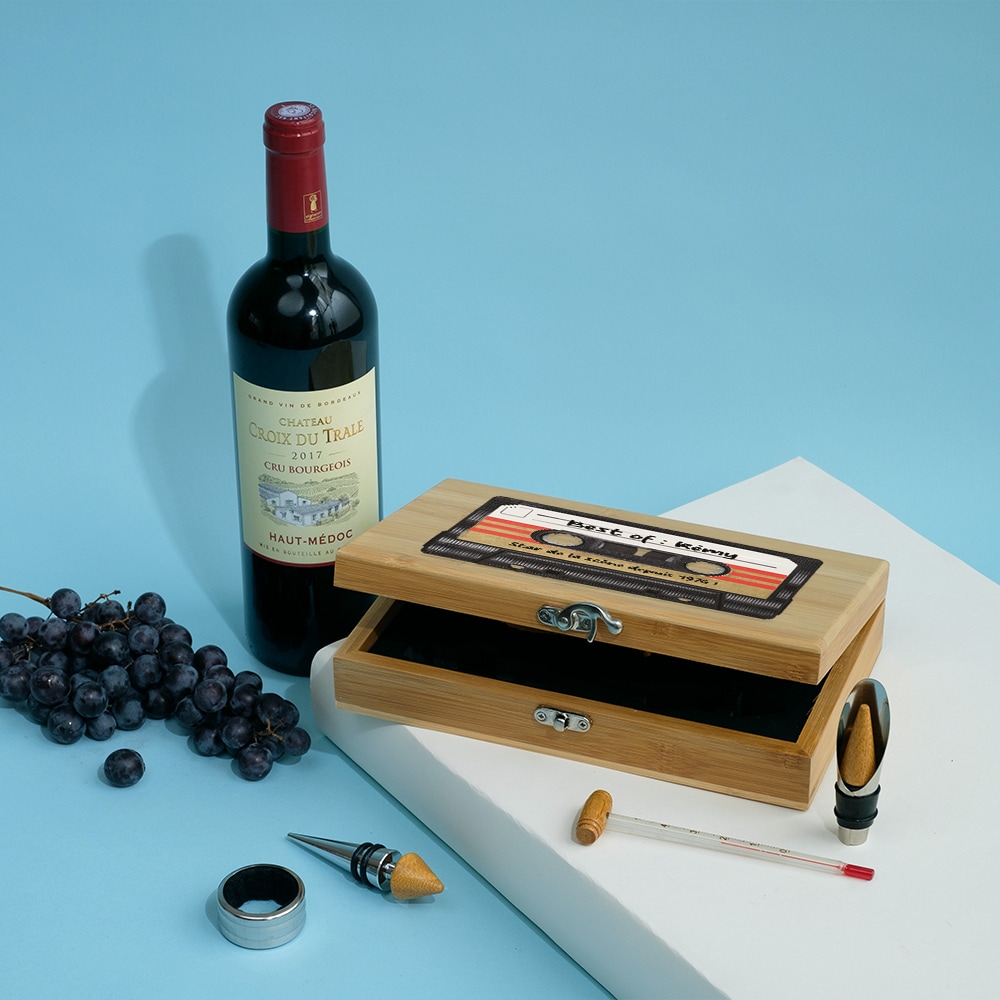 Coffret sommelier personnalisé - Retro K7 audio