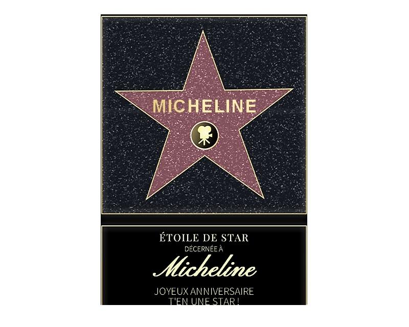 Affiche etoile de star personnalisée pour une Micheline