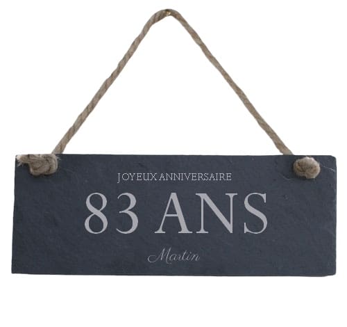 Plaque de porte personnalisable homme 83 ans