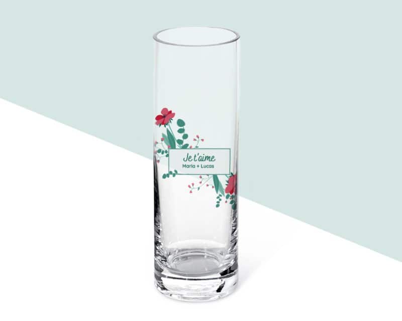 Vase cylindrique avec message personnalisable femme 98 ans