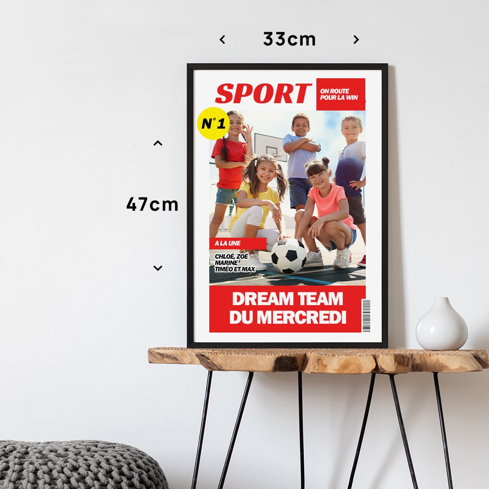 Poster photo personnalisé - Fausse Une de Journal Sport