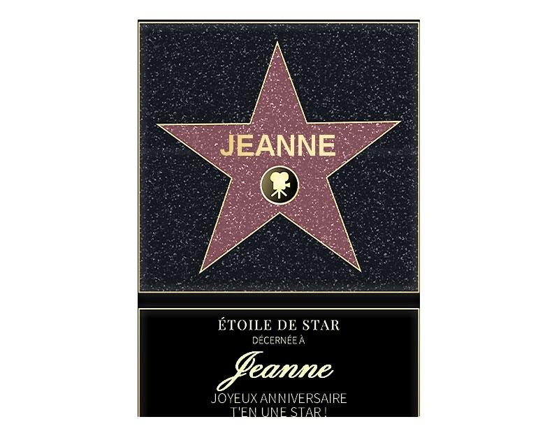 Affiche etoile de star personnalisée pour une Jeanne