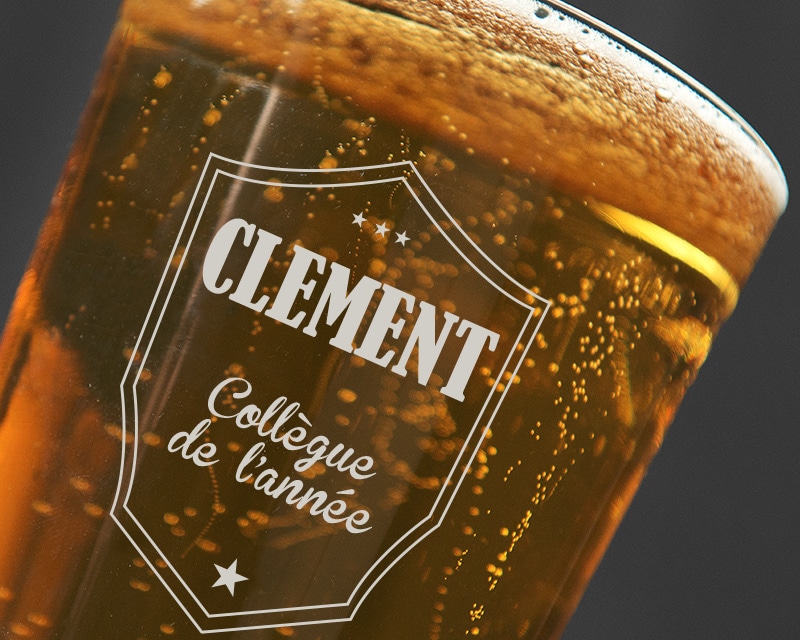 Verre à bière personnalisé prénom - Blason