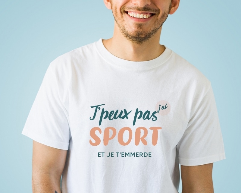 Tee shirt personnalisé homme - J'peux pas j'ai sport