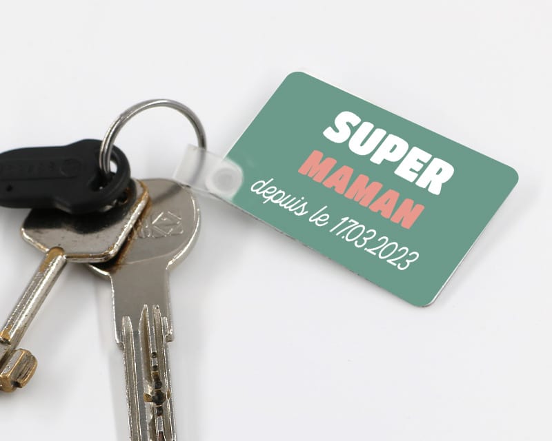 Porte-clé personnalisé - Super Maman