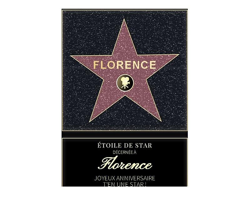 Affiche etoile de star personnalisée pour une Florence