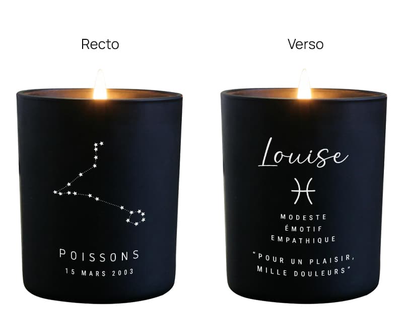 Bougie personnalisée Constellation - Poissons