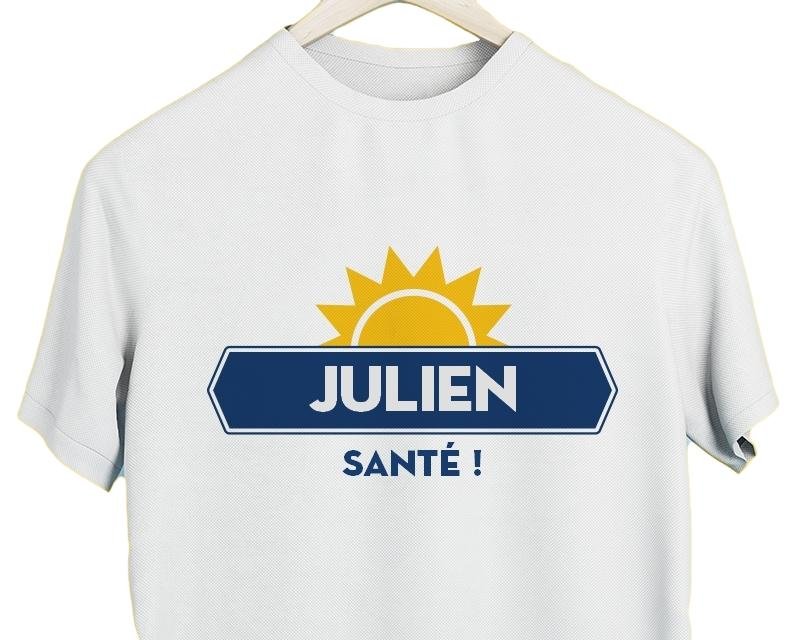 T-shirt blanc homme personnalisé pour un Julien