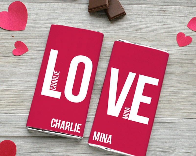 Tablettes de chocolat Duo LOVE