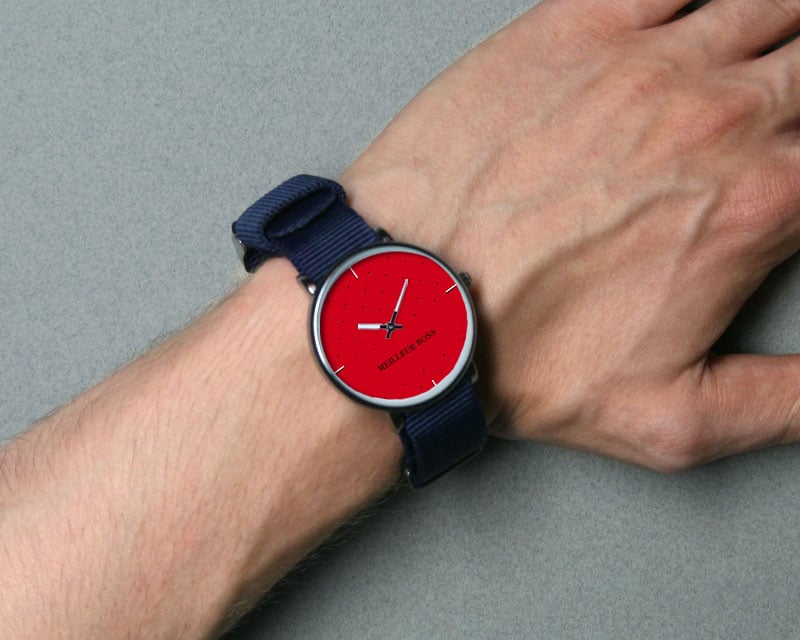 Montre duo Bleu rouge Message