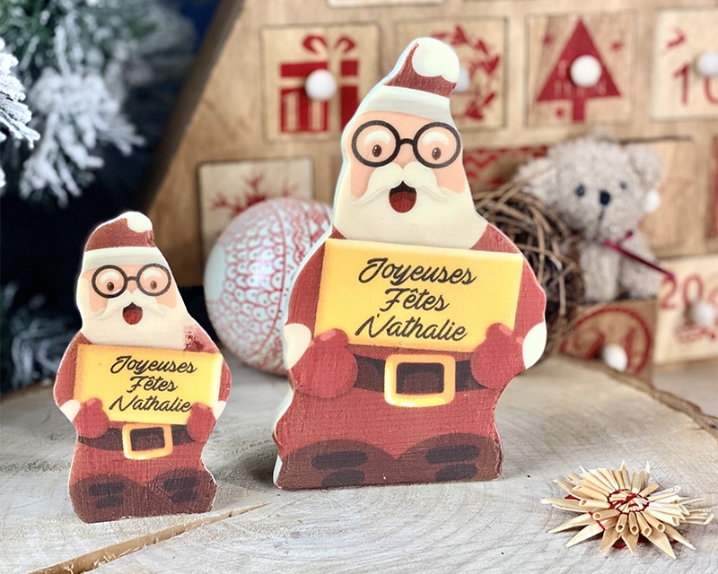 Père noël en chocolat personnalisé