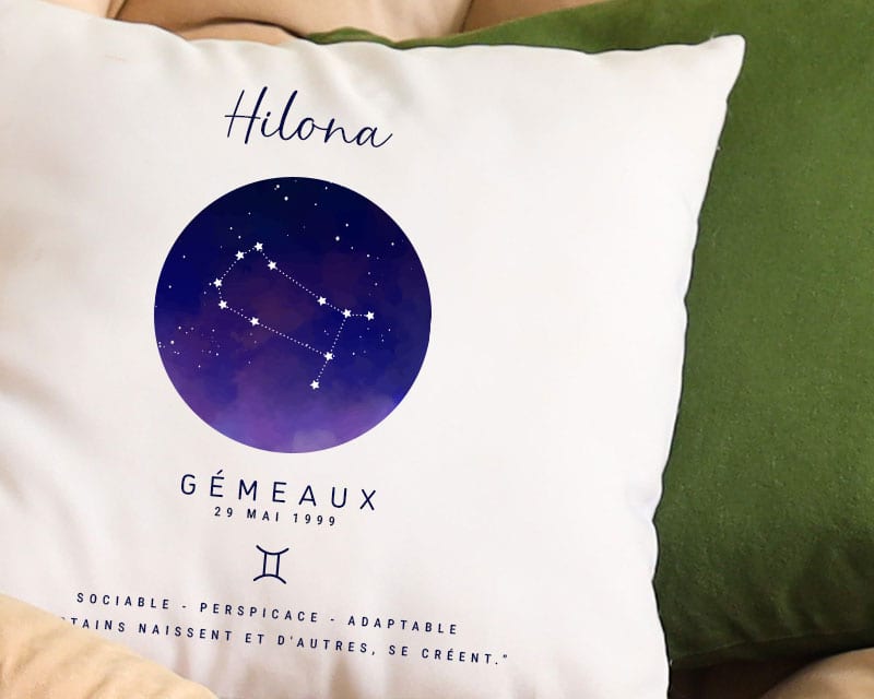 Coussin personnalisé Constellation - Gémeaux