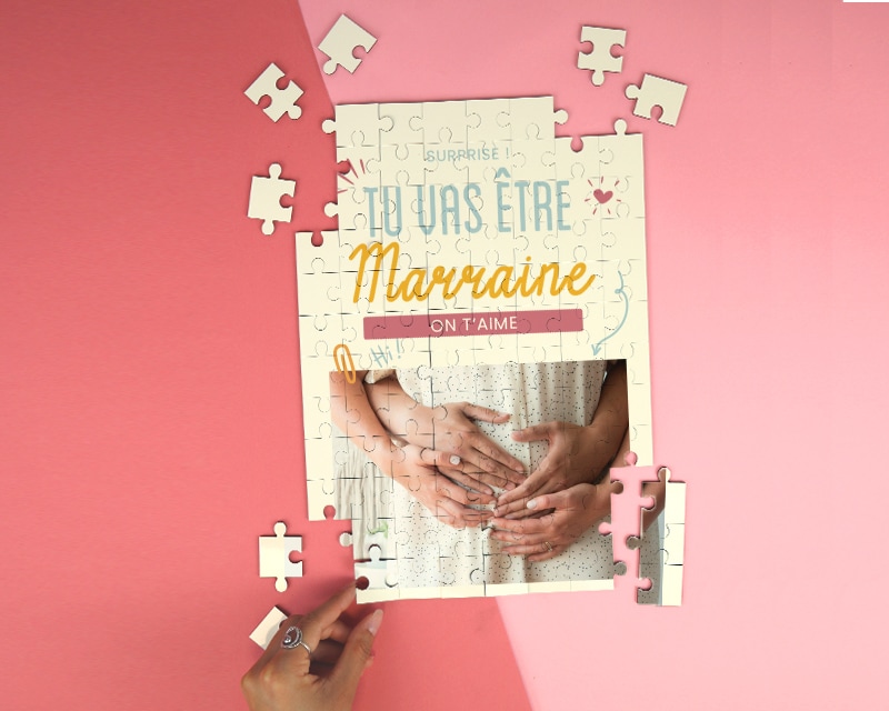 Puzzle personnalisable - Tu vas être marraine