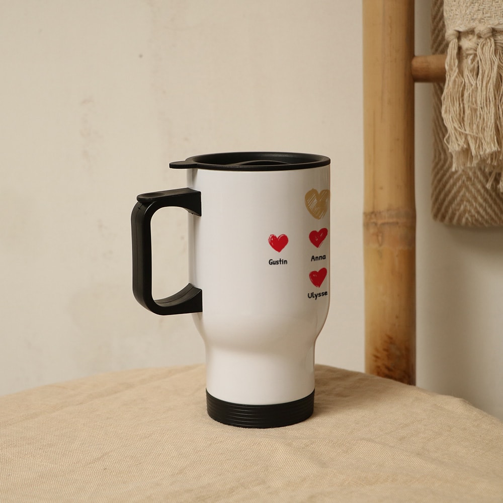 Mug isotherme personnalisé - Mamie et ses petits coeurs