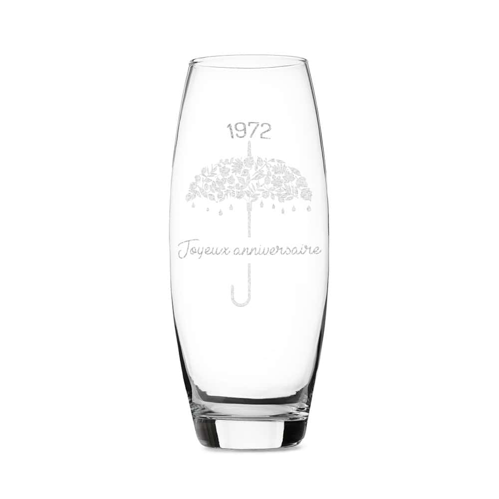 Vase ovale je t'aime femme née en 1972