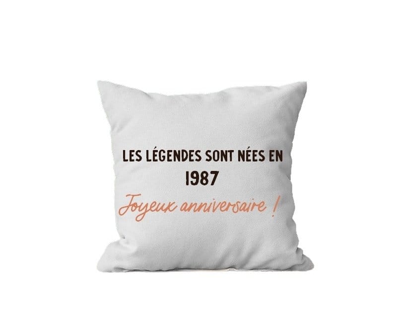 Coussin message générique année 1987