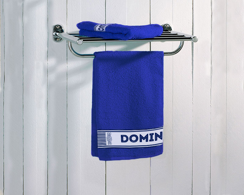 Serviette bleue Personnalisable - Marinière