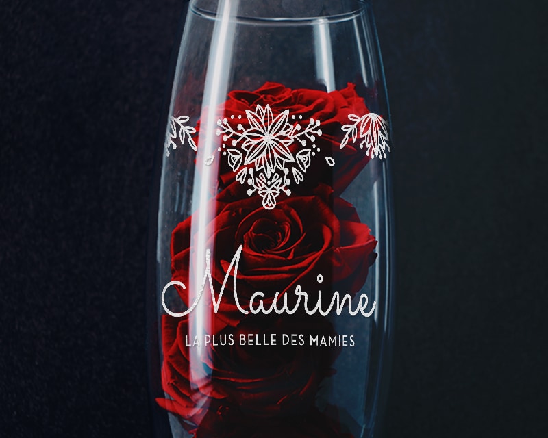 Vase ovale fleurs maman 65 ans