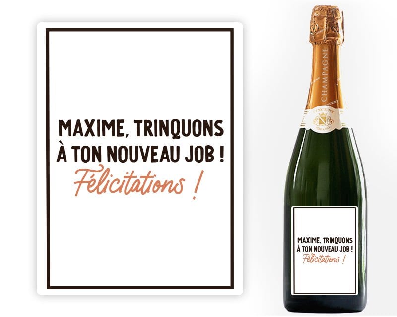 Bouteille de champagne avec message femme 89 ans